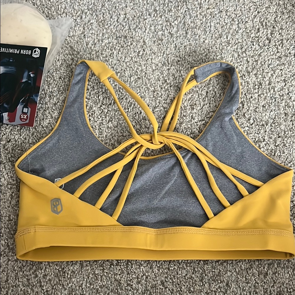 Born Primitive Mustard Sports Bra with Strappy Racerback - Picture 5 of 6